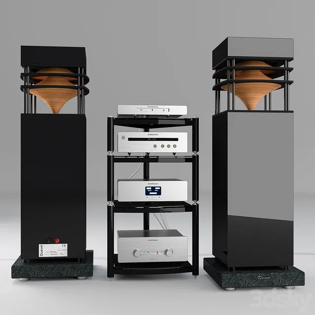 A set of audio equipment class Hi-End 3D Model