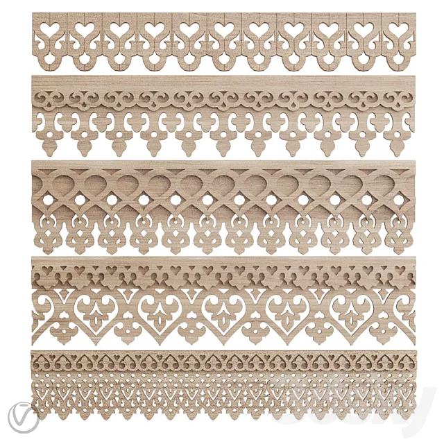 A set of carved clypees (friezes.2) 3D Model A set of carved clypees (friezes.2) 3D Model