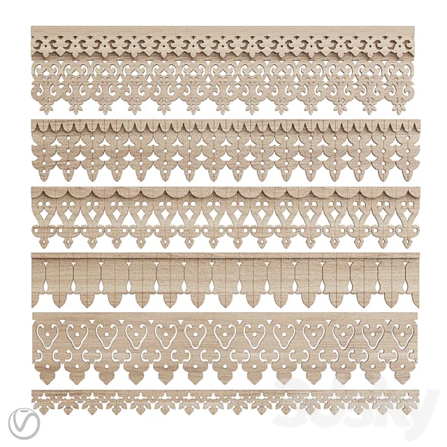 A set of carved clypees (friezes.3) 3D Model A set of carved clypees (friezes.3) 3D Model