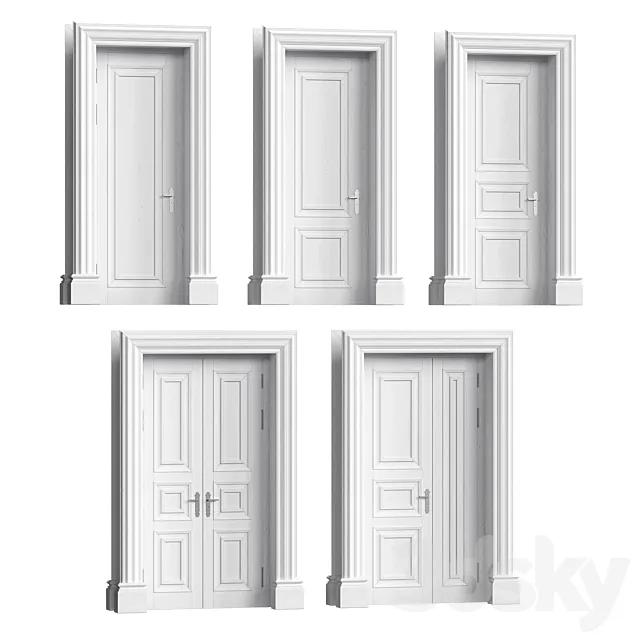 A set of classic doors 3D Model