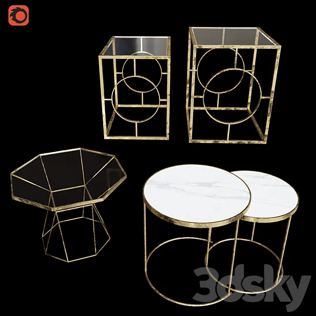 A set of coffee tables Zara Home 3D Model