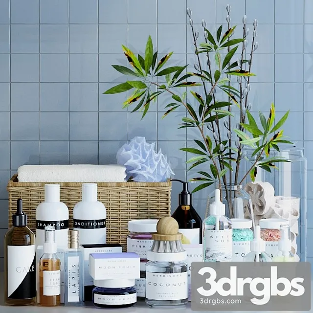 A Set Of Cosmetics For The Bathroom 3D Model Download