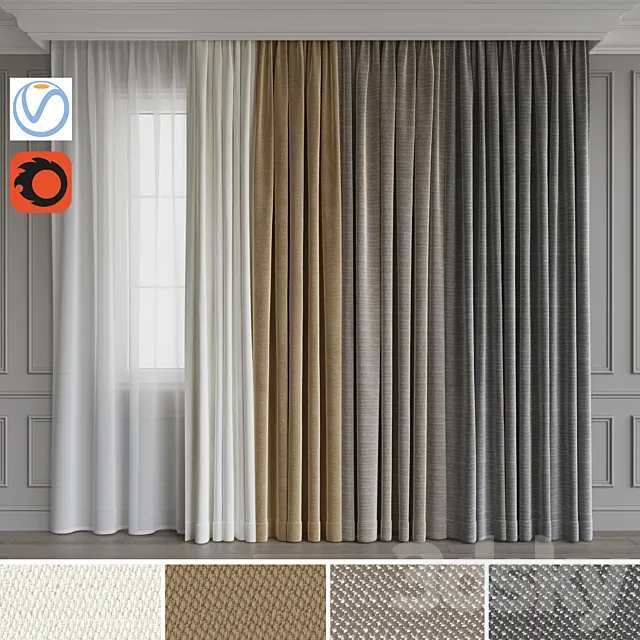 A set of curtains 13 3DModel A set of curtains 13 3DModel