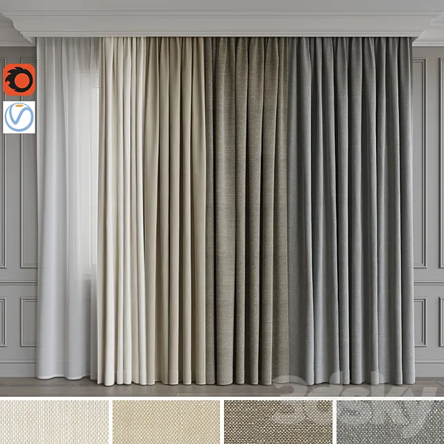 A set of curtains 4 3DModel A set of curtains 4 3DModel