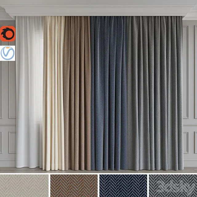 A set of curtains 5 3D Model