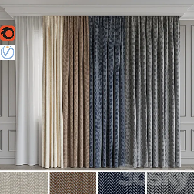 A set of curtains 5 3DModel A set of curtains 5 3DModel
