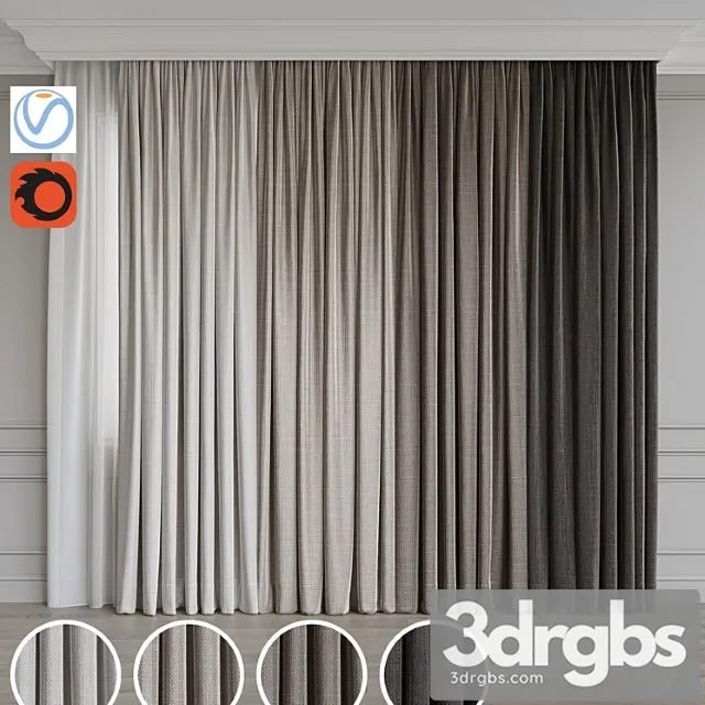 A Set Of Curtains 75 3D Model Download