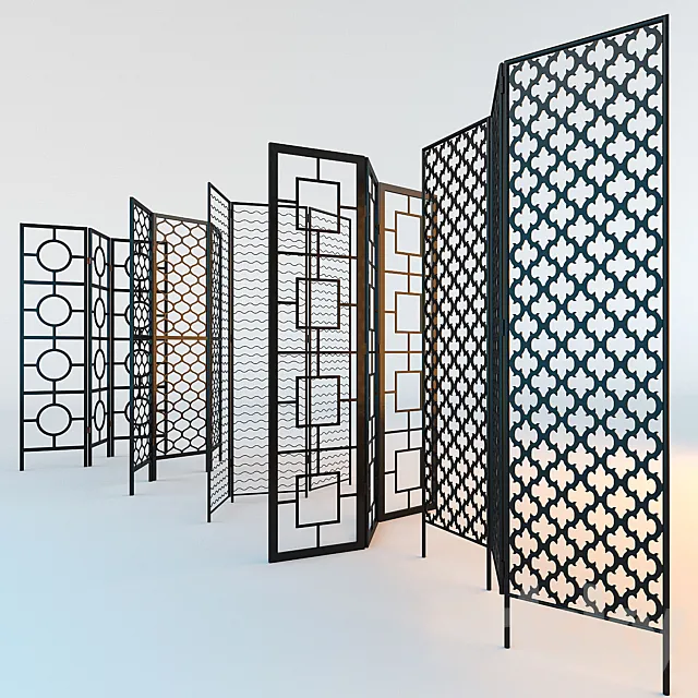 A set of decorative screens 3DModel A set of decorative screens 3DModel