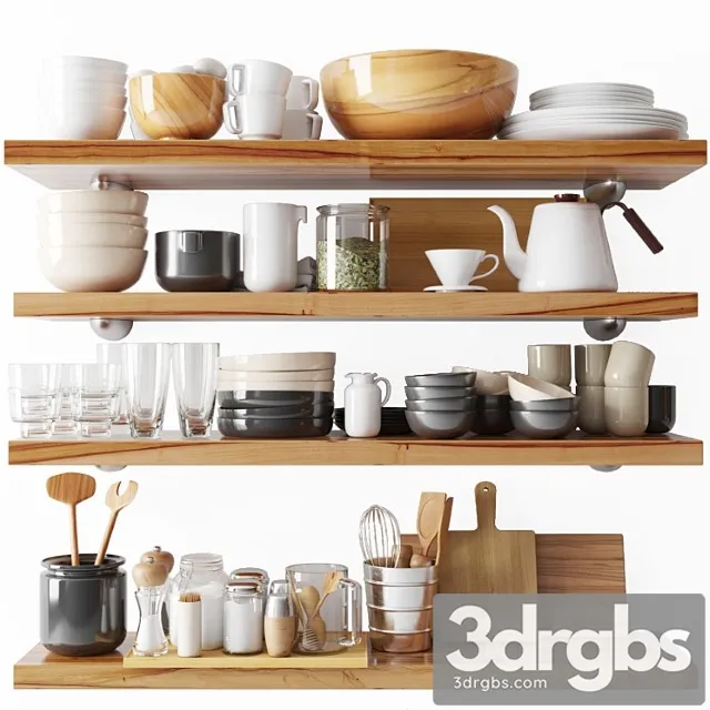 A set of dishes and kitchen utensils. plate, teapot, glass, plate A set of dishes and kitchen utensils. plate, teapot, glass, plate