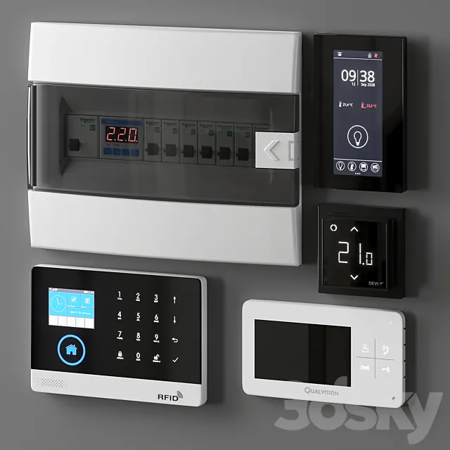 A set of electrical equipment for corridor 2 3D Model A set of electrical equipment for corridor 2 3D Model