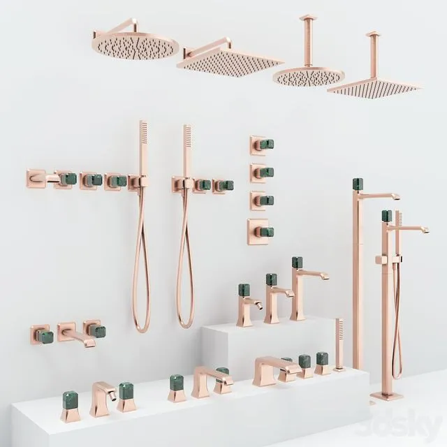 A set of faucets from the Lorena collection by Cristina Rubinetterie 3D Model