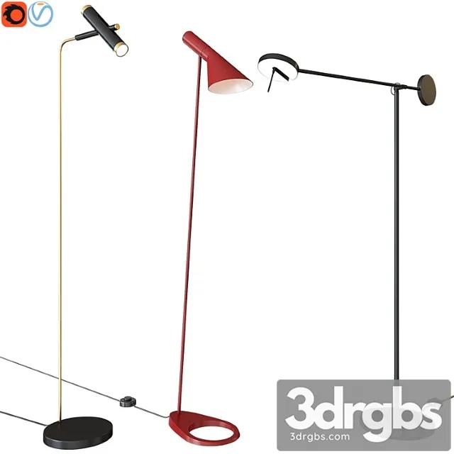 A set of floor lamps. favorite. louis poulsen grok 3D Model Download