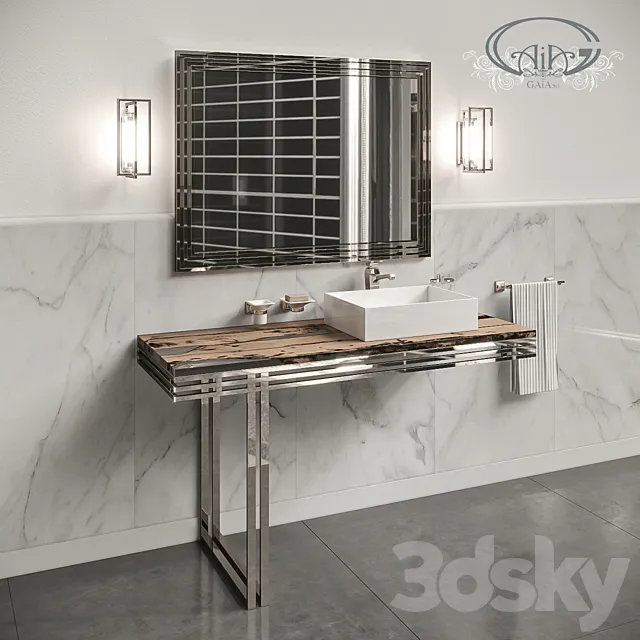 A set of furniture and sanitary ware for the bathroom Gaia Mobili # 3 3D Model A set of furniture and sanitary ware for the bathroom Gaia Mobili # 3 3D Model