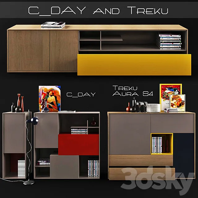 A set of furniture C_Day _ TREKU 3D Model
