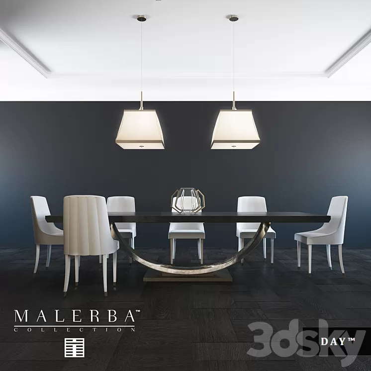 A set of furniture for the dining room MALERBA "DAY" 3D Model