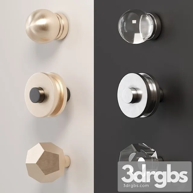 A set of furniture handles (buttons)_1 2 3D Model Download A set of furniture handles (buttons)_1 2 3D Model Download