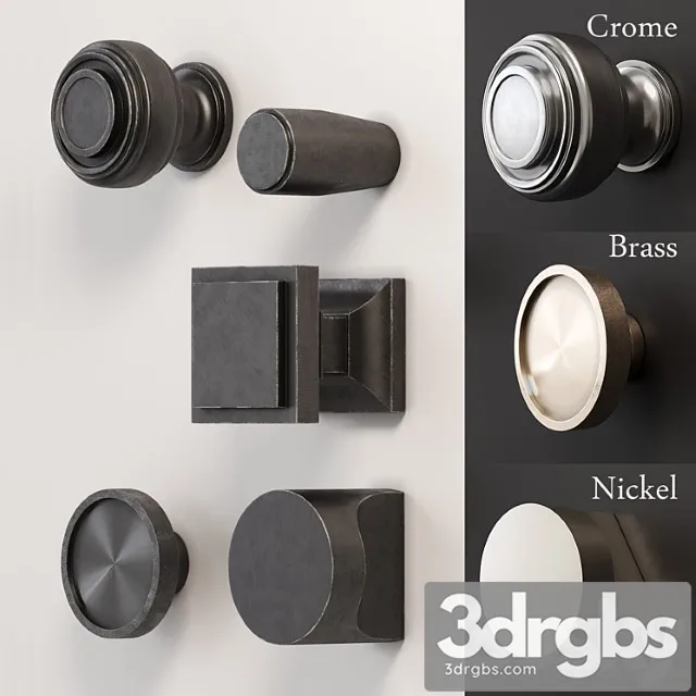 A set of furniture handles (buttons)_2 2 3D Model Download A set of furniture handles (buttons)_2 2 3D Model Download