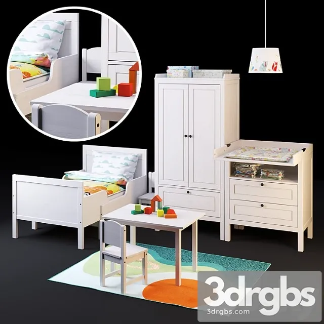 A Set Of Furniture Sundvik From Ikea For Children 3D Model Download