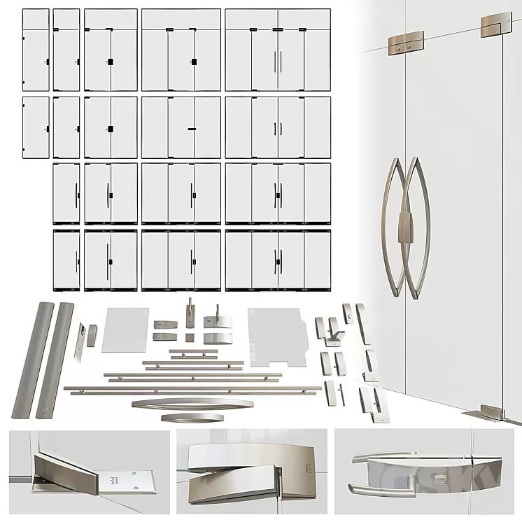 A set of glass doors Dorma ARCOS 3D Model