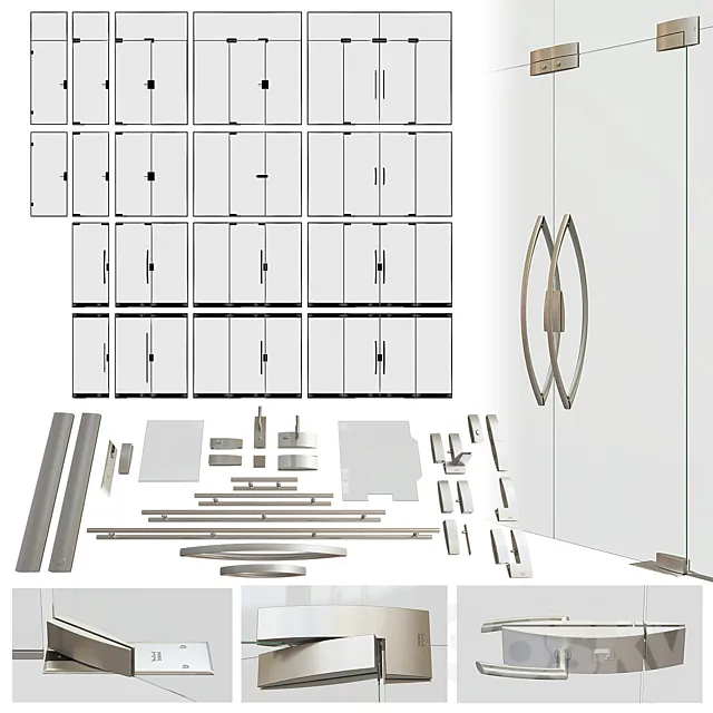 A set of glass doors Dorma ARCOS 3DModel