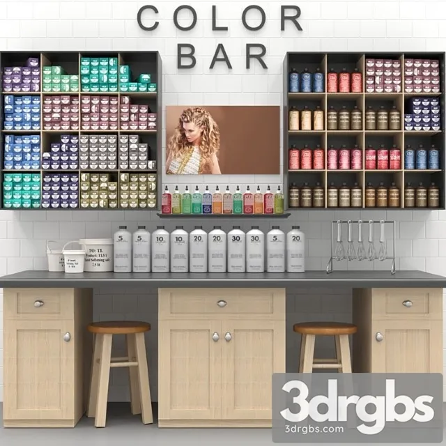 A set of hair dyes in a beauty salon. collection 3D Model Download