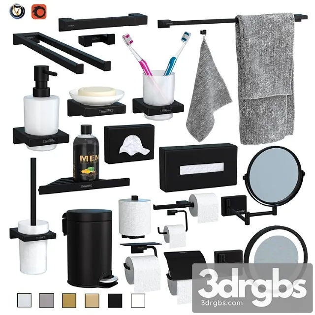 A Set Of Hansgrohe Addstories Accessories 20 pcs 3D Model Download