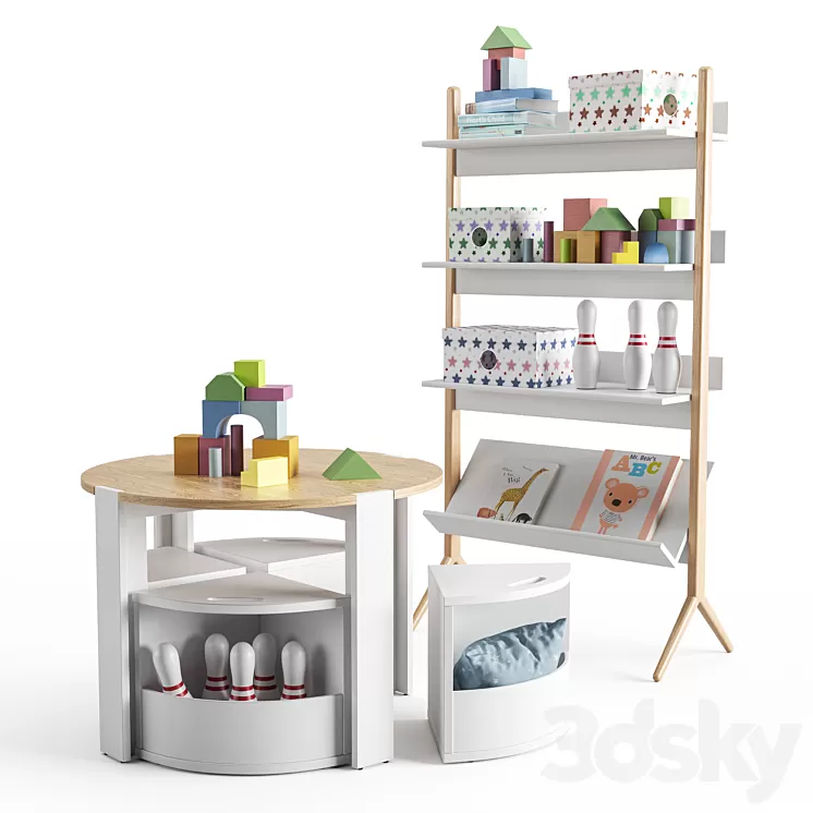A set of items for the nursery from crate & kids 3D Model
