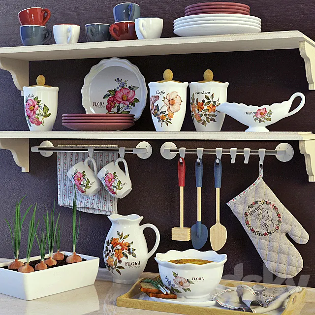 A set of kitchen 3DModel