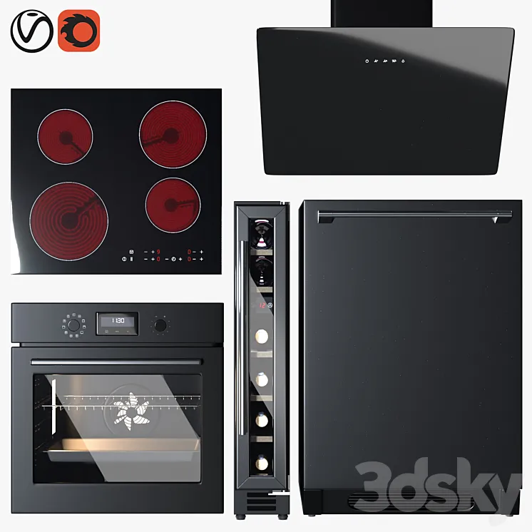 A set of kitchen appliances from IKEA and Innocenti # 2 3D Model Free Download