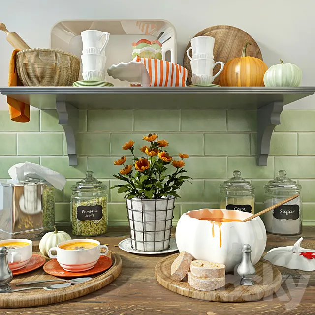 A set of kitchen decor 3DModel