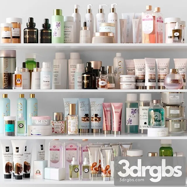 A set of luxury cosmetics for beauty salons. make up 3D Model Download