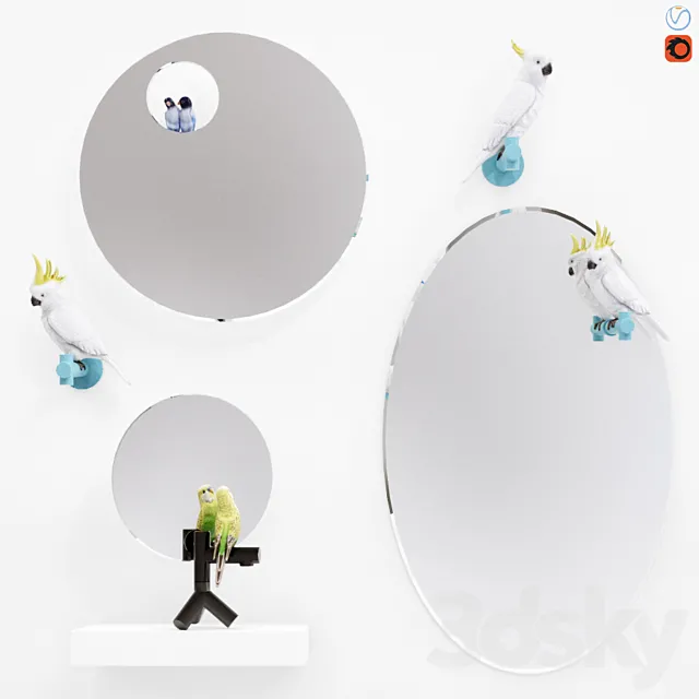 A set of mirrors “The Parrot Party” 3DModel