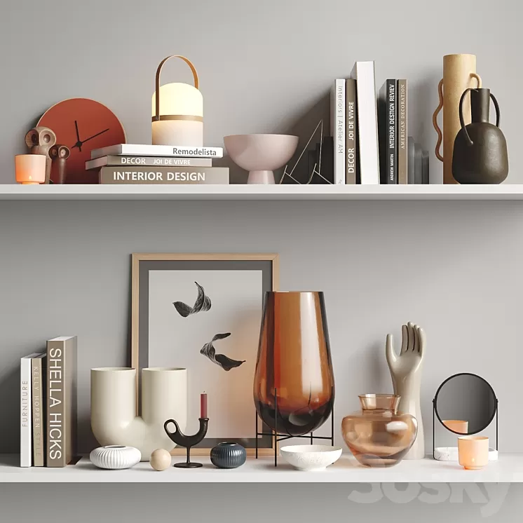 A set of modern decor 3D Model Free Download