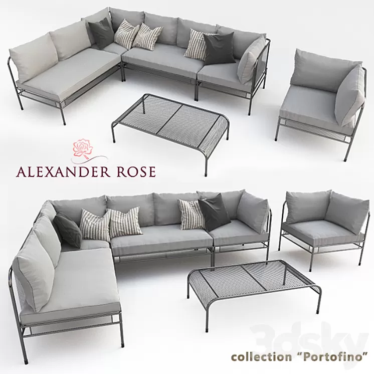 A set of outdoor furniture "Alexander Rose" – Portofino 3D Model