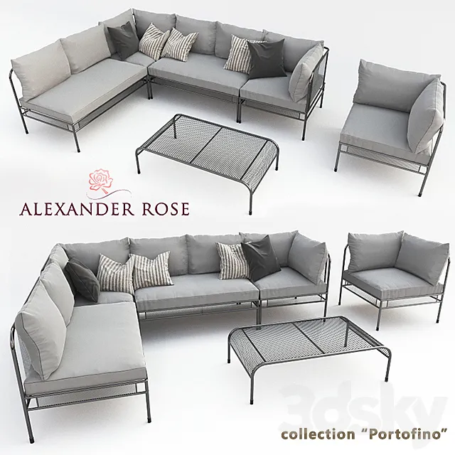 A set of outdoor furniture “Alexander Rose” – Portofino 3DModel A set of outdoor furniture “Alexander Rose” – Portofino 3DModel