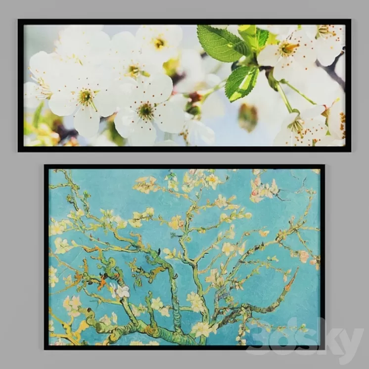 A set of paintings by Ikea BJÖRKSTA 7 3D Model