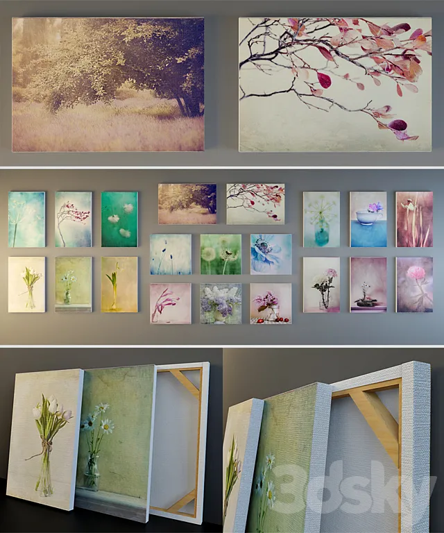 A set of paintings “Flowers” 3DModel