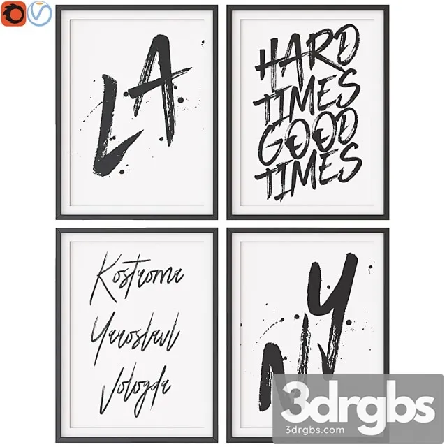 A set of paintings in the scandinavian style 004 3D Model Download A set of paintings in the scandinavian style 004 3D Model Download