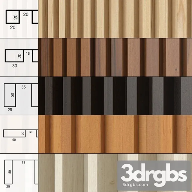 A set of panels with slats. 3D Model Download
