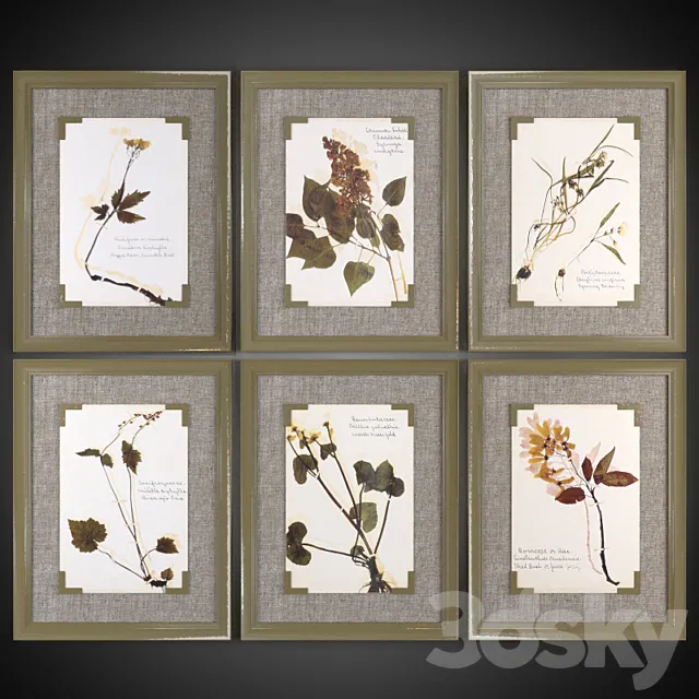 A set of pictures “Ceramic Florals” 3DModel A set of pictures “Ceramic Florals” 3DModel