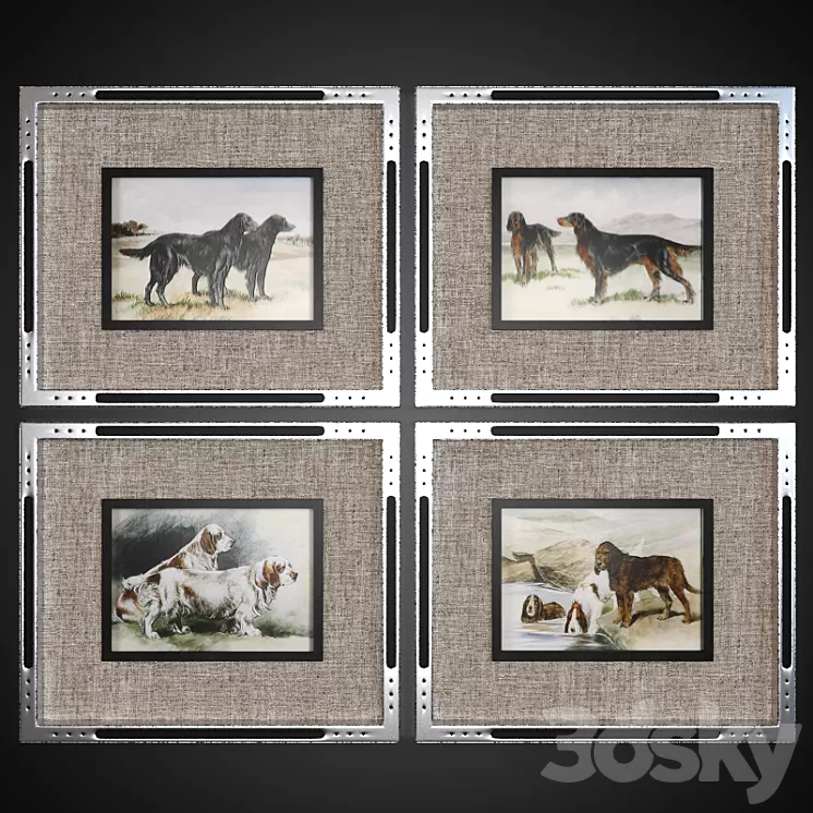 A set of pictures "Working Dogs" 3D Model