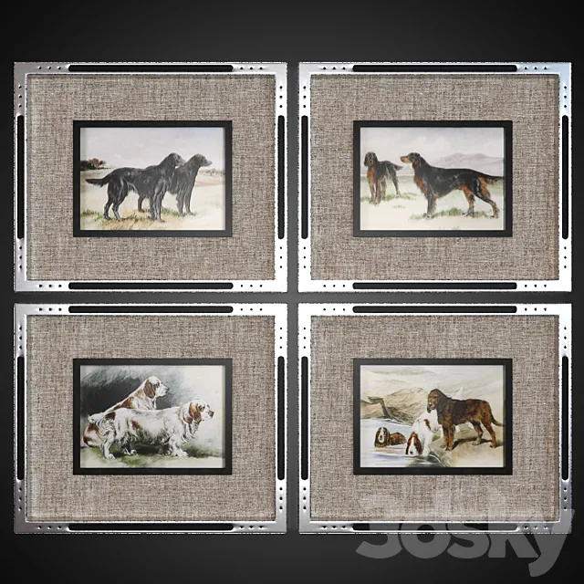 A set of pictures “Working Dogs” 3DModel A set of pictures “Working Dogs” 3DModel