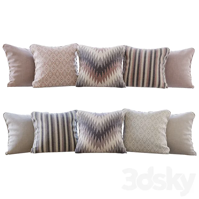 A set of pillows Romo 01 3D Model A set of pillows Romo 01 3D Model