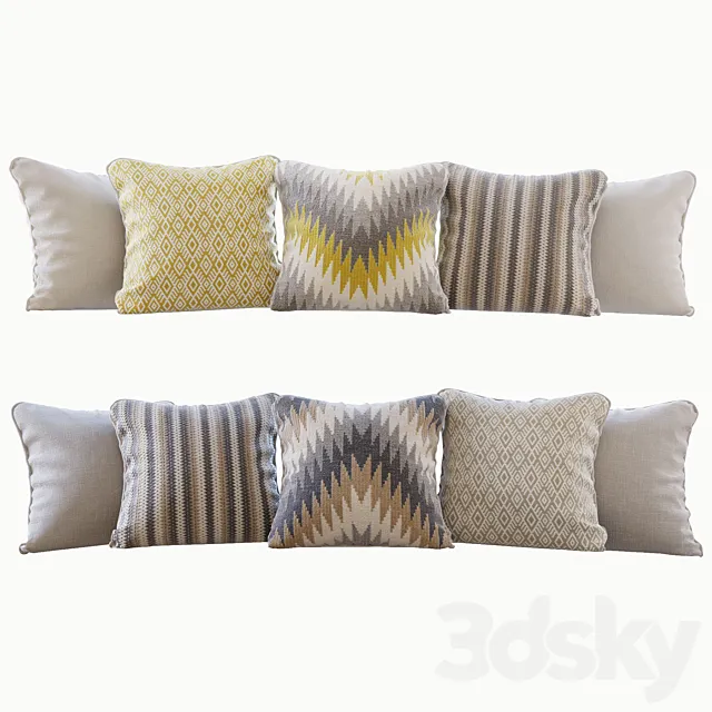 A set of pillows Romo 03 3D Model A set of pillows Romo 03 3D Model