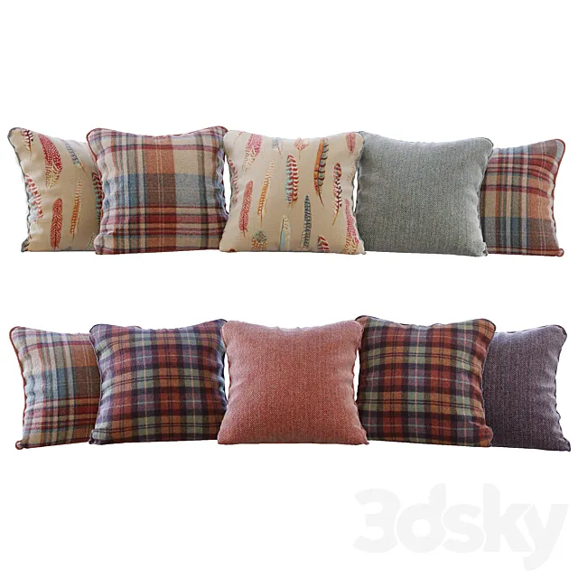 A set of pillows with fabrics Sanderson 01 (Pillows Sanderson 01 YOU) 3DModel A set of pillows with fabrics Sanderson 01 (Pillows Sanderson 01 YOU) 3DModel