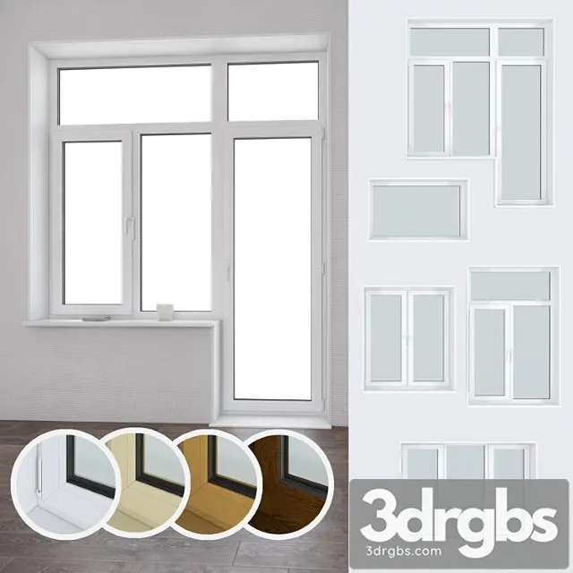 A set of plastic windows 06 3D Model Download
