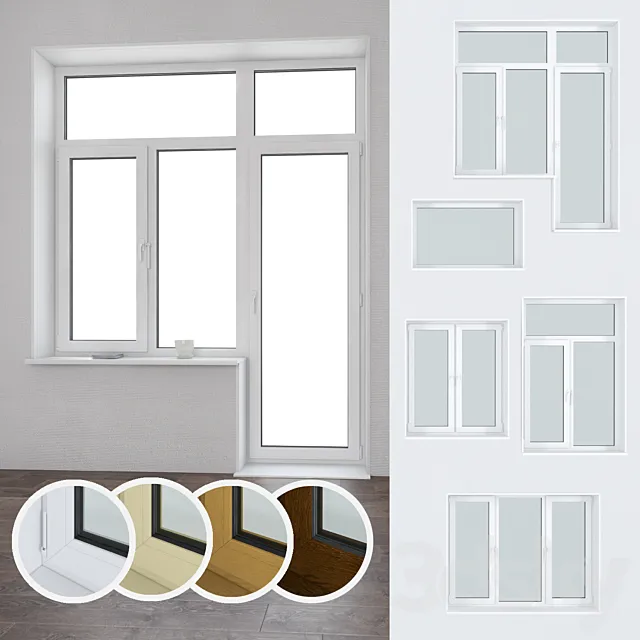 A set of plastic windows 06 3D Model