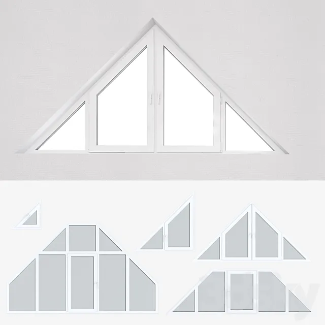 A set of plastic windows 12 3D Model