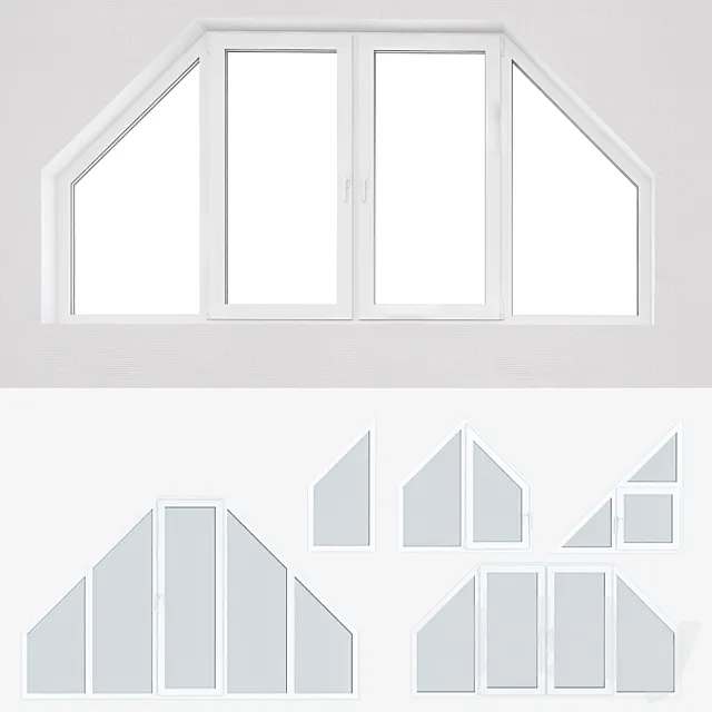 A set of plastic windows 13 3D Model