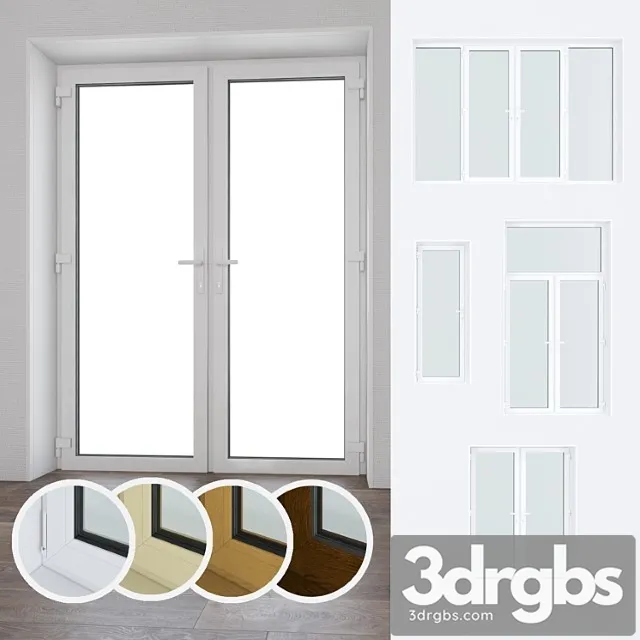 A set of plastic windows and doors 09 3D Model Download